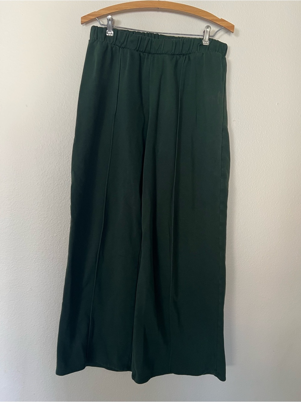 H&M Dark Green Wide-Leg Elastic Waist Pants